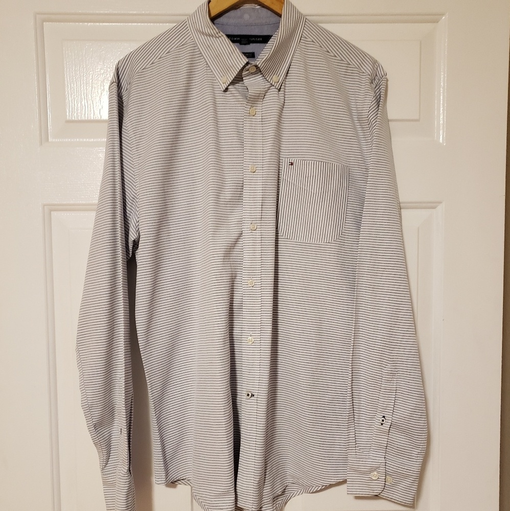 TOMMY HILFIGER Striped Button Down Shirt Sz XL